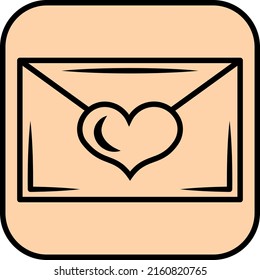 Letra romántica, ilustración, vector sobre fondo blanco.