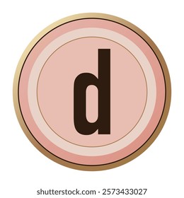 Romantic Letter “d” in Soft Pink and Gold Frame - A Beautiful Accent for Valentine’s Projects