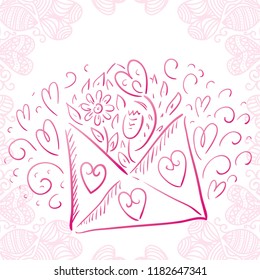 Romantic letter. Vector illustration