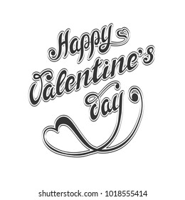 Romantic lettering greeting card for Valentine's Day. Vector lettering design element for cards, labels, decoration, posters.