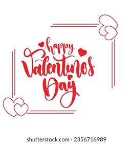 Romantic lettering With Hearts. Calligraphy postcard or poster graphic design typography element. Hand written vector style happy valentines day sign.