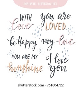 Romantic lettering set