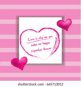 Romantic lettering set. Calligraphy postcard or poster graphic design typography element. Hand written vector style happy valentines day sign. Love in the air You make me happy Together forever