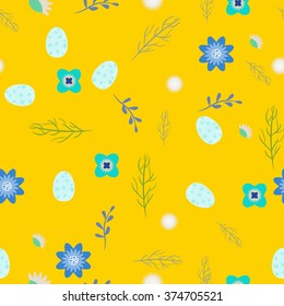 Romantic letters and flowers seamless pattern. Leaves, envelope and hearts love theme background. Green and mocha colors.