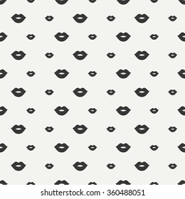 Romantic  lips kiss seamless pattern. Wrapping paper. Scrapbook paper. Tiling. Vector illustration. Lipstick kiss prints. Background. Graphic texture for design. Valentines day.