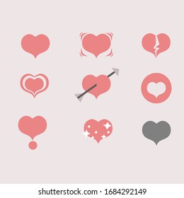 romantic logo with a heart shape