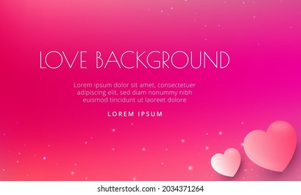 romantic love background with realistic 3d heart, can be used for valentine banner, wedding wallpaper.