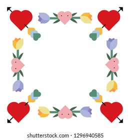 Romantic love borders vector