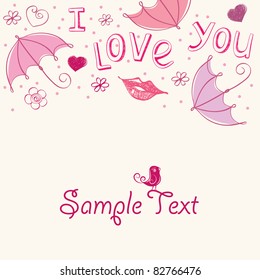 Romantic love card. Abstract background. Vector illustration