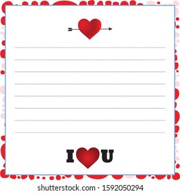 Romantic and love card Template for Valentines day