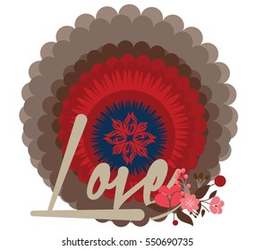 Romantic Love card. Vector illustration