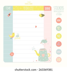 Romantic and love cards, notes, stickers, labels, tags with Spring illustrations. Template for scrapbooking, wrapping, congratulations, invitations. Lovely vector wishes with cute animals and sweets