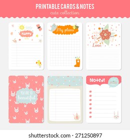 Romantic and love cards, notes, stickers, labels, tags with Spring illustrations. Template for scrapbooking, wrapping, congratulations, invitations.