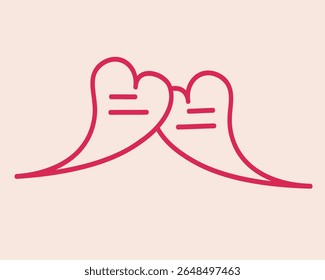 romântico amor bate-papo contorno ícone vetor ilustração symbol.dating chat falar logo design