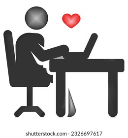 romantic love chat valentine day 3d vector valentine icon.