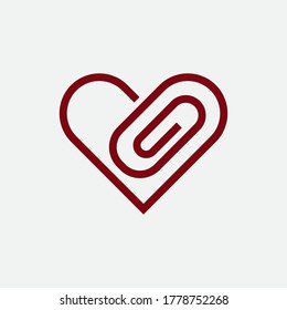 a romantic love and clip logo