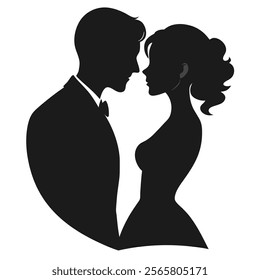 Romantic Love Couple Silhouette Icon - Symbolizing Love and Togetherness