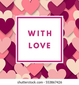 Romantic love creative, printable journaling, Valentine day greeting card.  Design for banner, poster, flyer, package template.
