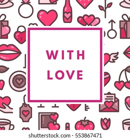 Romantic love creative, printable journaling, Valentine day greeting card. Design for banner, poster, flyer, package template.