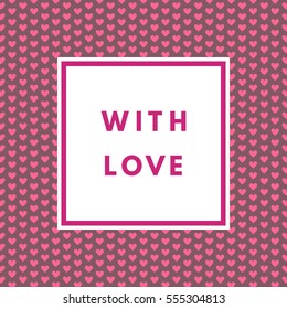 Romantic love creative, printable journaling, Valentine day greeting card. Purple minimal logo in frame on abstract background Vintage modern design for banner, poster, flyer, package template.