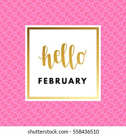 Romantic love creative, printable journaling, Valentine day greeting card. Gold minimal logo in frame on abstract background Vintage modern design for banner, poster, flyer, package template.
