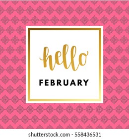 Romantic love creative, printable journaling, Valentine day greeting card. Gold minimal logo in frame on abstract background Vintage modern design for banner, poster, flyer, package template.