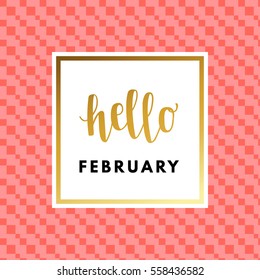Romantic love creative, printable journaling, Valentine day greeting card. Gold minimal logo in frame on abstract background Vintage modern design for banner, poster, flyer, package template.