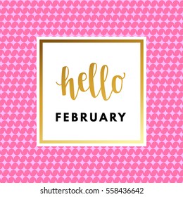 Romantic love creative, printable journaling, Valentine day greeting card. Gold minimal logo in frame on abstract background Vintage modern design for banner, poster, flyer, package template.