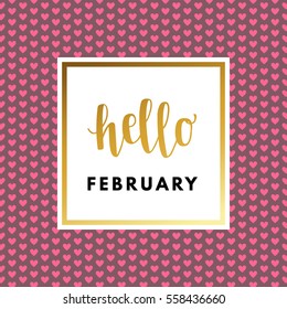 Romantic love creative, printable journaling, Valentine day greeting card. Gold minimal logo in frame on abstract background Vintage modern design for banner, poster, flyer, package template.