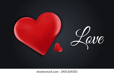 Romantic love design background vector. Hearts design background vector