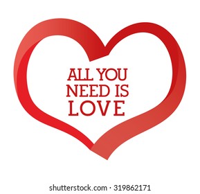 Romantic love design with red hearts, vector illustration eps 10.
