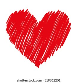 Romantic love design with red hearts, vector illustration eps 10.