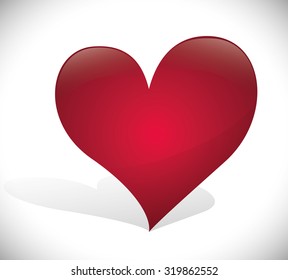 Romantic love design with red hearts, vector illustration eps 10.