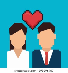 Romantic love design, vector illustration eps 10.