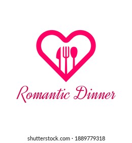 Romantic Love Dinner Icon Illustration Clip Art Vector Template