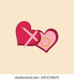 Romantische Liebeselemente. Valentinstag süße Illustrationen. Dekorative Liebeselemente für festliches Design. Valentinsymbol-Vektorgrafik. Verschiedene romantische Objekte