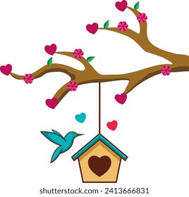 Romantic love elements. Valentine's day cute illustrations. Decorative love elements for festive design. Isolated on white background