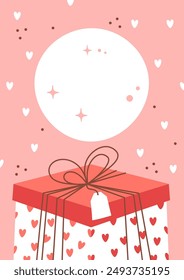 Romantic Love Gift Card Vector Illustration