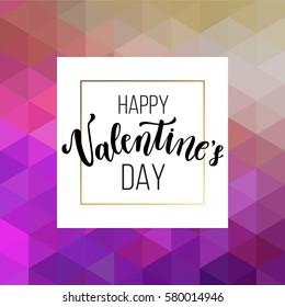Romantic love gold minimal logo in frame on abstract background. Vintage modern label. Retro package template. Trend layout, art print. Valentine day greeting card.