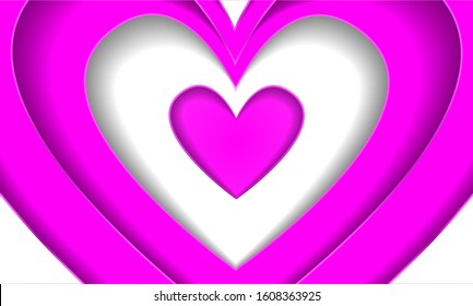 Romantic Love Heart with pink color Background