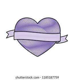 romantic love heart ribbon decoration