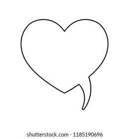 romantic love heart speech bubble