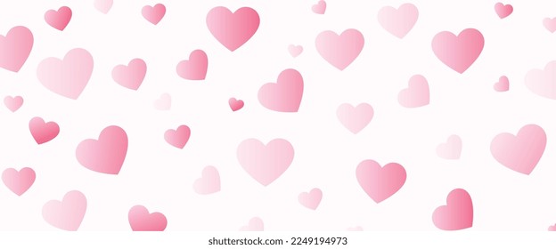 romantic love hearts pattern banner for valentines day media posts vector