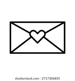 Plantillas de diseño de Vector de icono de carta de amor romántico simple y moderno
