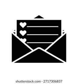 Plantillas de diseño de Vector de icono de carta de amor romántico simple y moderno