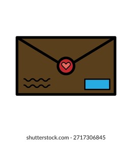 Romantic Love Letter Symbol Vektordesign-Vorlagen einfach und modern