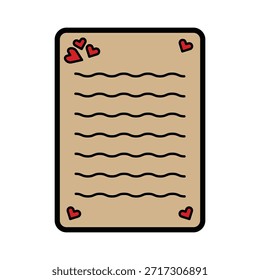 Plantillas de diseño de Vector de icono de carta de amor romántico simple y moderno