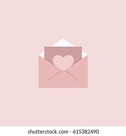 Romantic love letter icon. Vector illustration
