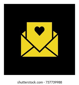 romantic love letter icon vector