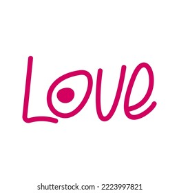 Romantic love lettering for valentines day.  Vector doodle composition for greeting card, poster, print and other design 